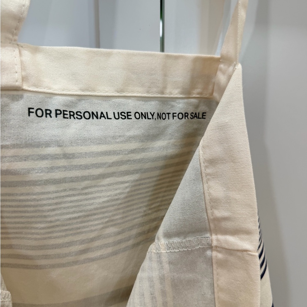 Celine- gift w\ purchase Striped Canvas Tote + 
1 Novelty Scrunchie *Pick color* - Picture 9 of 12